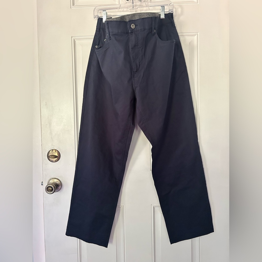 Blue Chinos with Straight-Leg Cut and Classic Styling